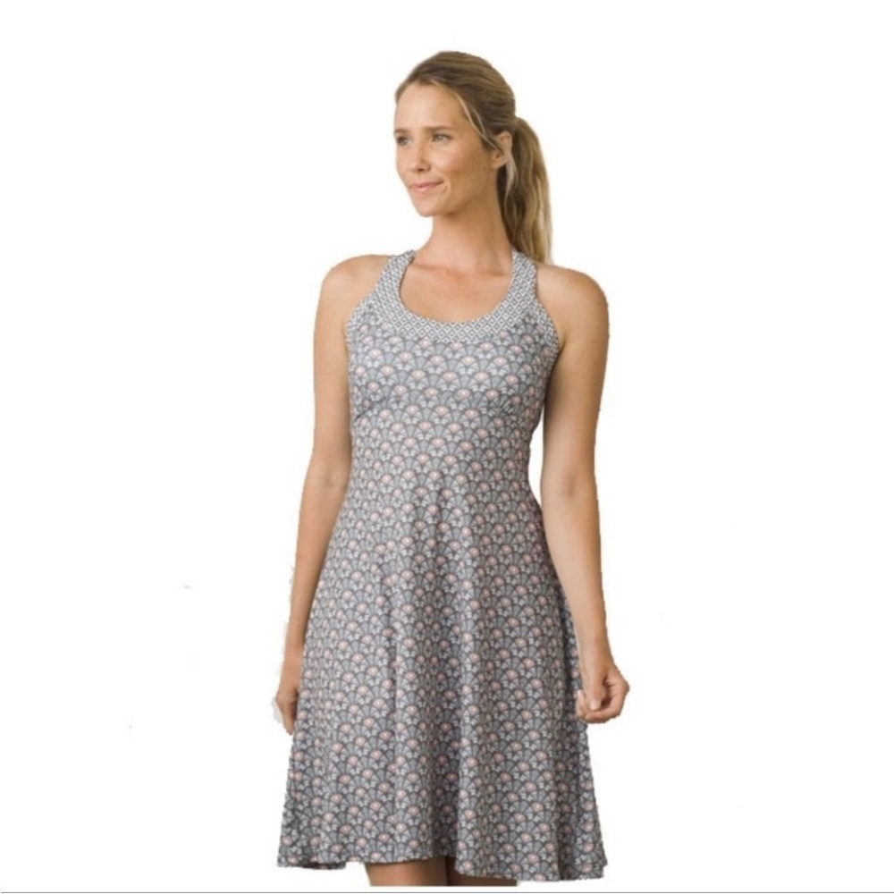 Prana Cali Moonrock Botanica Geometric Print Dress Size Large